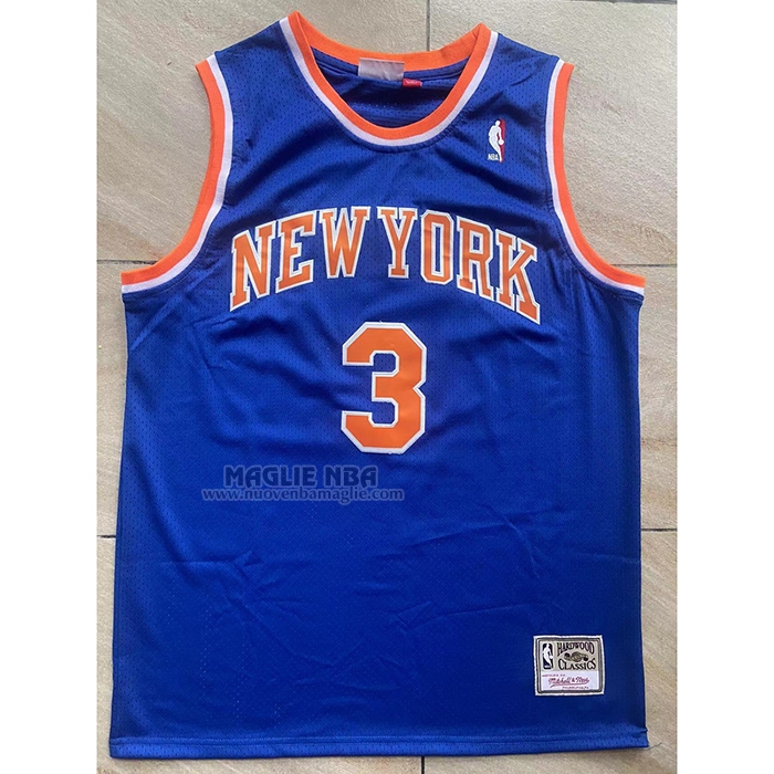 Maglia
 John Starks NO 3 New York Knicks Mitchell & Ness Hardwood Classics Blu
